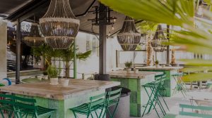 Uteservering på Café Viskan Centrum